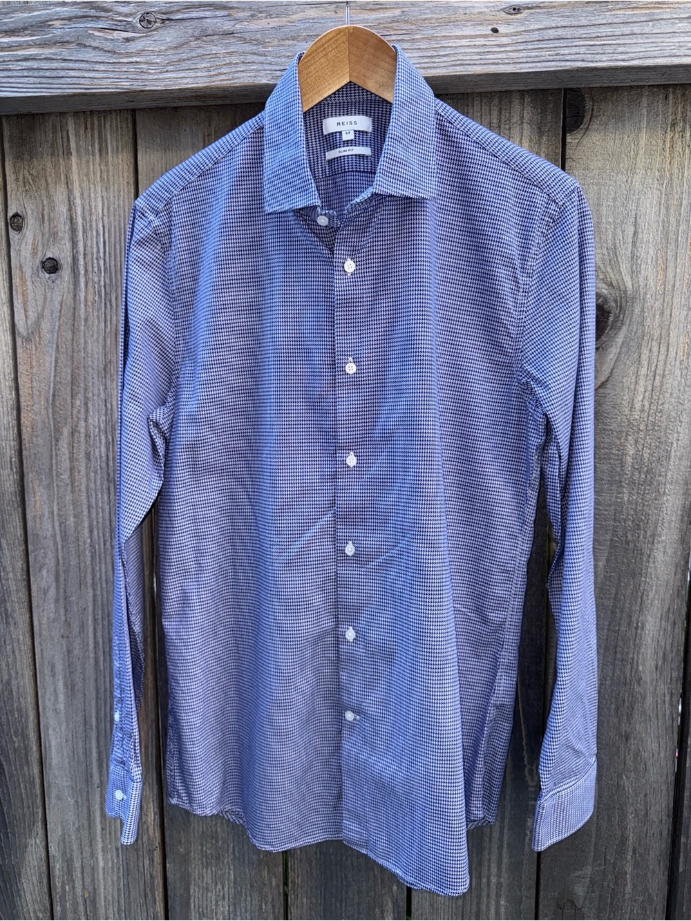 Reiss Slim Fit Cliche Shirt Long Sleeve Button Up Collared Shirt Size Medium